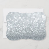 40e Zilveren Glitter Glam Verjaardagsfeest Uitnodi Kaart (Achterkant)