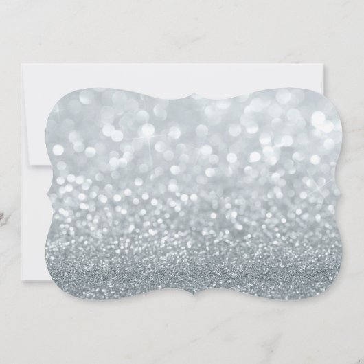 40e Zilveren Glitter Glam Verjaardagsfeest Uitnodi Kaart (Achterkant)