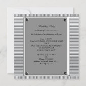 40e Zilverkijk Afbeelding Birthday Party Kaart (Achterkant)