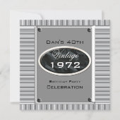 40e Zilverkijk Afbeelding Birthday Party Kaart (Voorkant)