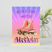 40e zonnescherm van de vogelretro Roller-Schaats Kaart (Staand voorkant)