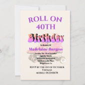 40e zonnescherm van de vogelretro Roller-Schaats Kaart (Achterkant)