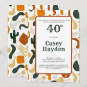 40e zuidwestelijke stijl cowboy pet cactus kaart (Voorkant / Achterkant)