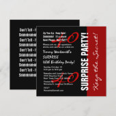 40e ZUIVERING Birthday Black Red White W1895 Kaart (Voorkant / Achterkant)