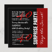 40e ZUIVERING Birthday Black Red White W1895 Kaart (Voorkant / Achterkant)