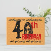 40e ZUIVERING Birthday Red Gold Black Stars S301 Kaart (Staand voorkant)