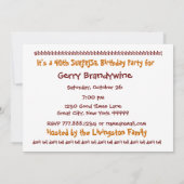 40e ZUIVERING Birthday Red Gold Modern S305 Kaart (Achterkant)