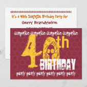 40e ZUIVERING Birthday Red Gold Modern S305 Kaart (Voorkant / Achterkant)