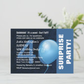 40e ZURGSE Birthday Party Modern Blue Hues B01 Kaart (Staand voorkant)