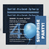 40e ZURGSE Birthday Party Modern Blue Hues B01 Kaart (Voorkant / Achterkant)