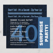 40e ZURGSE Birthday Party Modern Midnight Blue Kaart (Voorkant / Achterkant)