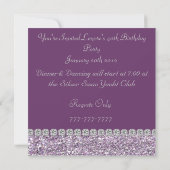 40e ZWART-uitnodiging van de Birthday Party Kaart (Achterkant)