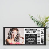40e zwart-wit ticket kaart (Staand voorkant)