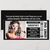 40e zwart-wit ticket kaart (Voorkant / Achterkant)