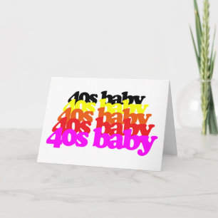 40s Baby Retro Kleurrijke Typografie 40ste Verjaar Kaart