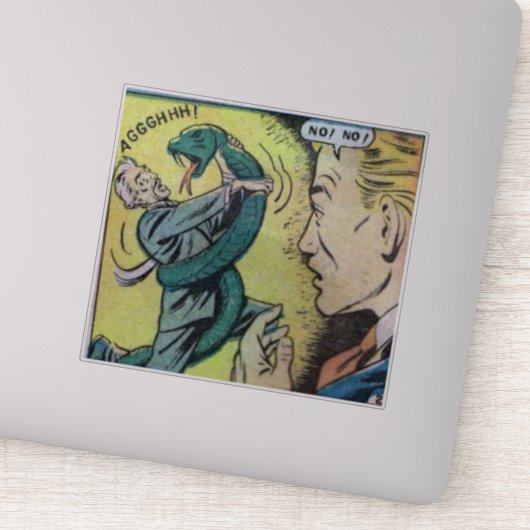 40s Golden age  horror strips, enge retro Sticker (Detail)