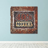  40's Motel - Gewikkeld Canvas Afdruk (Insitu (Houten vloer))