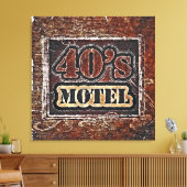  40's Motel - Gewikkeld Canvas Afdruk (Insitu (Woonkamer))