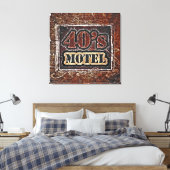  40's Motel - Gewikkeld Canvas Afdruk (Insitu (Slaapkamer))