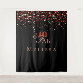 40ste (40 & fab) verjaardag confetti ontwerp Tapis Wandkleed