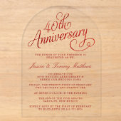 40ste bruiloft jubileum acryl uitnodigingen (Voorkant)