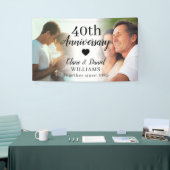 40ste bruiloft Jubileum Custom 2 Photo Collage Spandoek (Beurs)