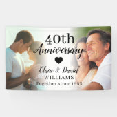 40ste bruiloft Jubileum Custom 2 Photo Collage Spandoek (Horizontaal)