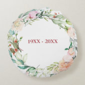 40ste bruiloft jubileum Elegante bloemen Rond Kussen (Achterkant)