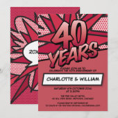 40ste bruiloft jubileum moderne fun kaart (Voorkant / Achterkant)
