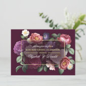 40ste bruiloft Jubileum Partij  Floral Kaart (Staand voorkant)