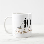 40ste en Fabulous Zwarte Elegante Script Verjaarda Koffiemok (Links)