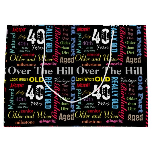 40ste Gelukkige Verjaardag | Mijlpaal Groot Cadeauzakje (Voorkant)