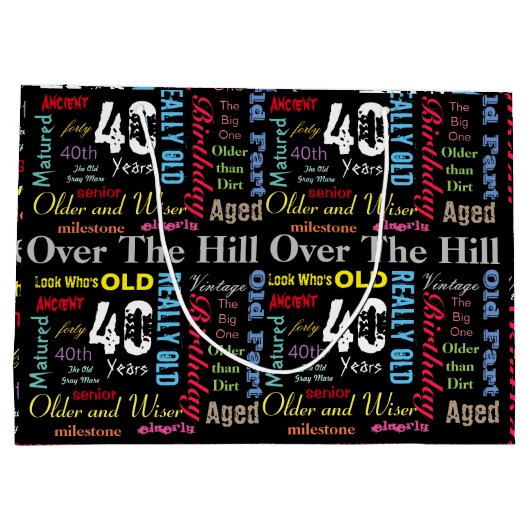 40ste Gelukkige Verjaardag | Mijlpaal Groot Cadeauzakje (Achterkant)