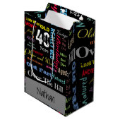 40ste Gelukkige Verjaardag | Mijlpaal Medium Cadeauzakje (Voorkant Gekanteld)