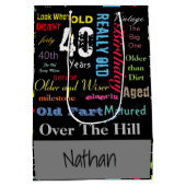 40ste Gelukkige Verjaardag | Mijlpaal Medium Cadeauzakje (Achterkant)