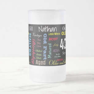 40ste Happy Birthday in een graffiti-stijl Matglas Bierpul