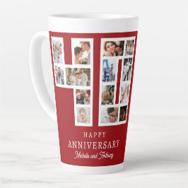 40ste Huwelijksjubileum Foto Robijnrood Latte Mok