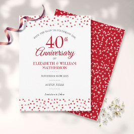 40ste huwelijksjubileum Robijnen Hartens Save the  Briefkaart