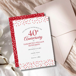 40ste huwelijksjubileum Robijnen liefdesharten Save The Date
