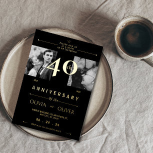 40ste huwelijksjubileum toen en nu folie uitnodiging