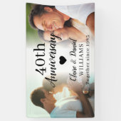 40ste huwelijksverjaardag aangepaste 2 foto-collag spandoek (Verticaal)