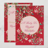 40ste huwelijksverjaardag Bloemig Rood Een Robijn  Kaart (Voorkant / Achterkant)