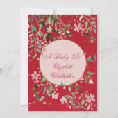 40ste huwelijksverjaardag Bloemige Rood Een Robijn Kaart (Voorkant)