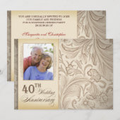 40ste huwelijksverjaardag foto kaart (Voorkant / Achterkant)