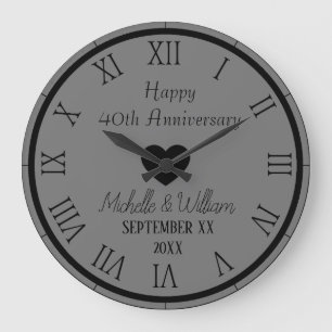 40ste huwelijksverjaardag gepersonaliseerd grote klok