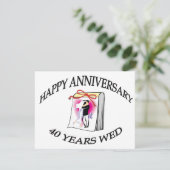 40ste huwelijksverjaardag kaart (Staand voorkant)