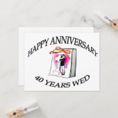 40ste huwelijksverjaardag kaart (Voorkant / Achterkant in situ)