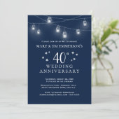 40ste huwelijksverjaardag - Lichtslingers Kaart (Staand voorkant)