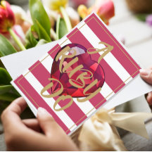 40ste huwelijksverjaardag Rode gestreepte Elegant