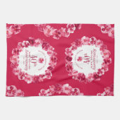 40ste huwelijksverjaardag Ruby Red Pansy Theedoek (Horizontaal)